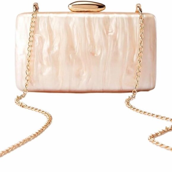 Versatile Acrylic Evening Purse: Crossbody Clutch with Unique Marble Design - Picture 5 of 6